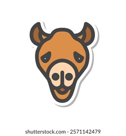 Sticker animal single item icon camel