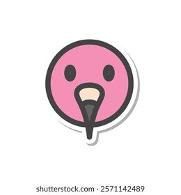 Sticker animal single item icon flamingo