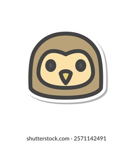 Sticker animal single item icon owl