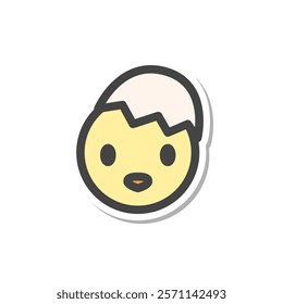 Sticker animal single item icon chick