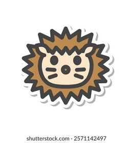 Sticker animal single item icon hedgehog