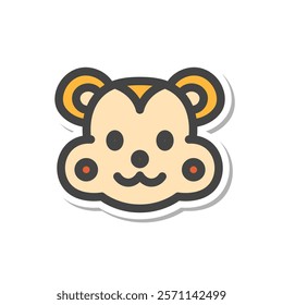 Sticker animal single item icon hamster