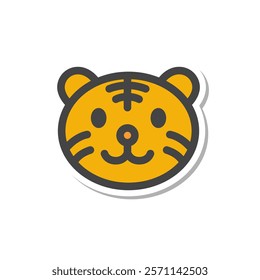 Sticker animal single item icon tiger