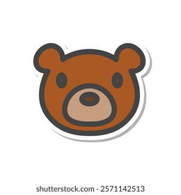 Sticker animal single item icon bear