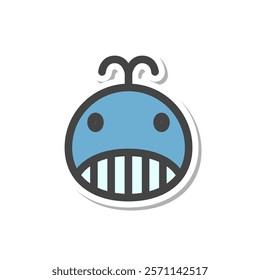 Sticker animal single item icon whale