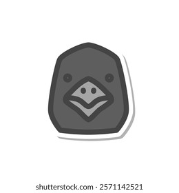 Sticker animal single item icon crow