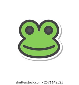 Sticker animal single item icon frog