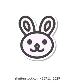 Sticker animal single item icon rabbit