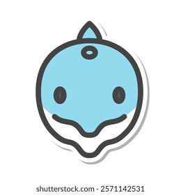 Sticker animal single item icon dolphin