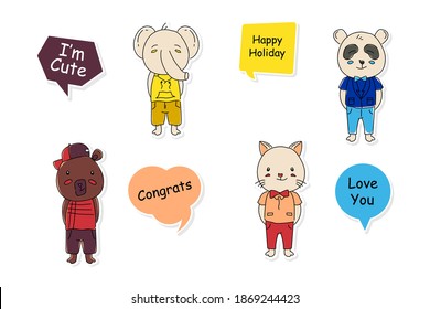 Animal adhesivo con diseño de burbuja de habla para decoración y diseño de elementos