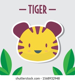 Sticker Animal Tiger Very Cute