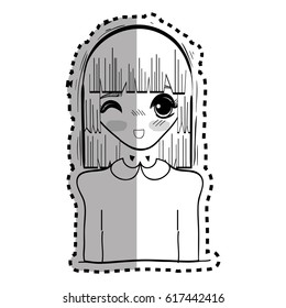 sticker anime cute beautiful woman