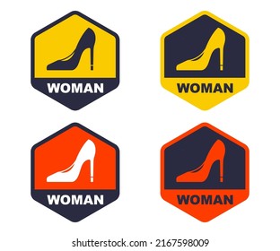 sticker of the ankle boots icon. an element of women shoes with heels. flat vector illustration.