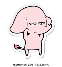 sticker of a annoyed cartoon elephant