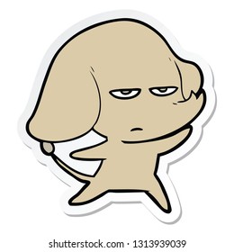sticker of a annoyed cartoon elephant