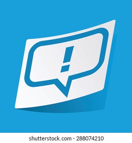 Sticker with answer message icon, isolated on blue