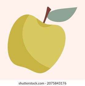 Sticker of apple. Fruits, healthy food, vitamins, diet, healthy lifestyle. Low calorie, natural weight loss products. Harvest, autumn, delicacy. Buttons icons Cartoon flat vector illustration
