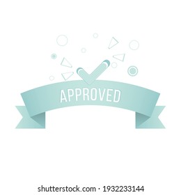 Pegatina aprobada. Elemento de diseño. Ilustración de arte vectorial. Diseño adhesivo. Fondo blanco aislado. Tecnología de Internet. Promoción del diseño. Diseño plano concepto moderno de ilustración vectorial. 
