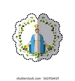 sticker arch of leaves with virgin of miracles