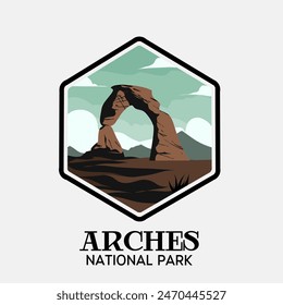 Sticker of Arches National Park perfect for print, apparel, etc