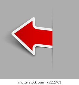 Sticker. Arrow. Vector illustration. Eps 10.
