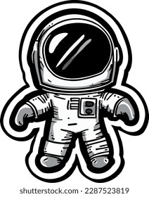 Sticker of an astronaut, in space. The image is clear and detailed. Perfect for those who love space, adventure or just want to add a touch of space flair to their stuff!