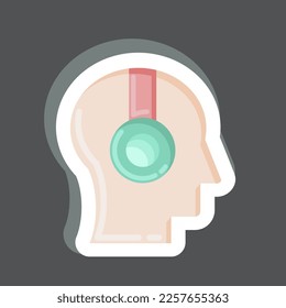Sticker Audio Course. related to Education symbol. simple design editable. simple illustration