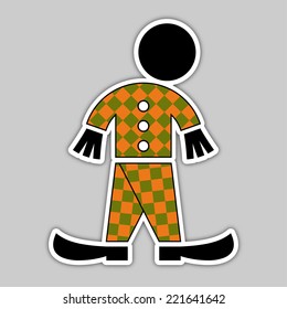 sticker - autumn figure with green and orange pants and coat