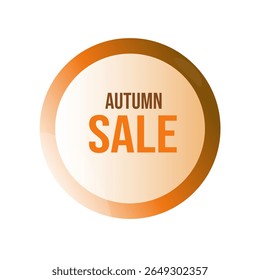 Sticker, autumn sale badge, warm gradient. Price icon for special offer, discount symbol, online advertising. Sticker or label for products. Vector illustration