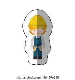 sticker avatar worker with toolkit and blond hair