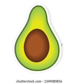 sticker with avocado vector
