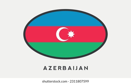 sticker Azerbaijan flag graphic element illustration template design
