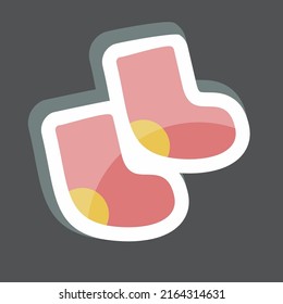 Sticker Baby Socks. suitable for Baby symbol. simple design editable. design template vector. simple symbol illustration