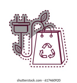sticker bag with recycle sign and power cable