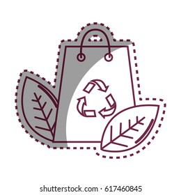 sticker bag with recycling symbol and leaves