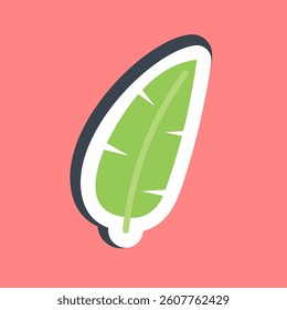 Sticker banana. Plant leaves elements.