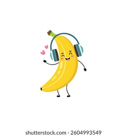 sticker banana vector designs in cool yellow color. Trendy cute smile patch.

