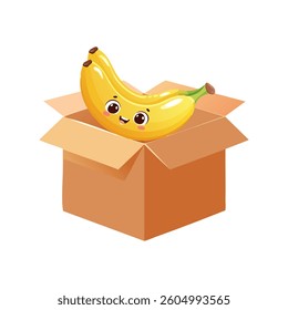 sticker banana vector designs in cool yellow color. Trendy cute smile patch.
