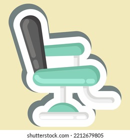 Sticker Barber Chair. suitable for Barbershop symbol. simple design editable. design template vector. simple illustration