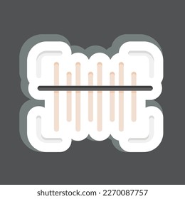 Análisis de código de barras de pegatinas. relacionado con el símbolo sin contacto. diseño simple editable. ilustración simple