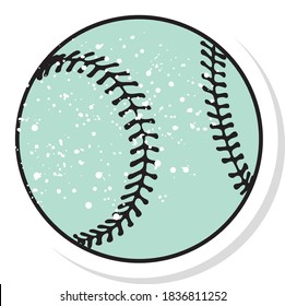 Pegatina de béisbol, vector de ilustración 