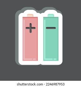 Sticker Batteries  Power. related to Photography symbol. simple design editable. simple illustration