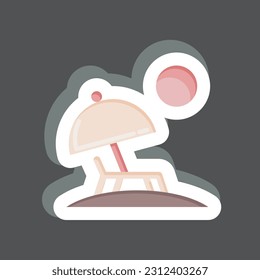 Sticker Beach. related to Hawaii symbol. simple design editable. vector