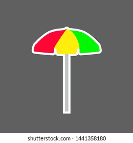 Sticker beach umbrella for isolated decor