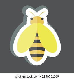 Sticker Bee. suitable for animal symbol. simple design editable. design template vector. simple symbol illustration