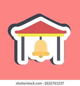 Sticker bell. Buddhism and vesak elements.
