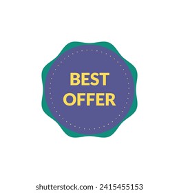 Sticker for "Best offer" shop product tags, new label or badge, vector sticker, retro design.