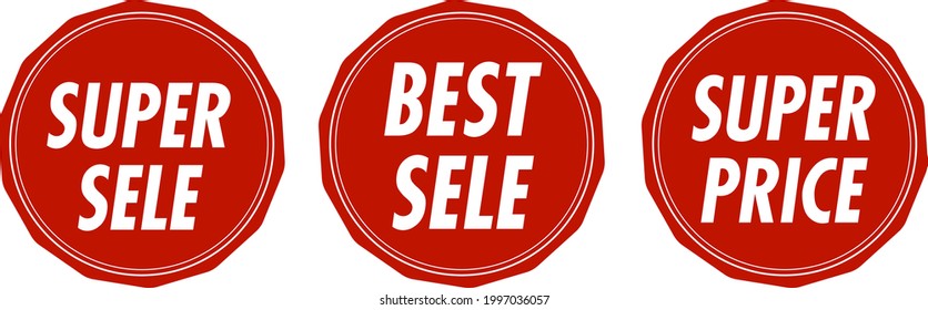 Sticker. Best Price, Super Discount and Best Discount 