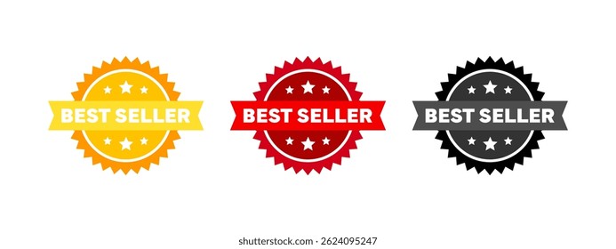Sticker best seller set. Best seller icon