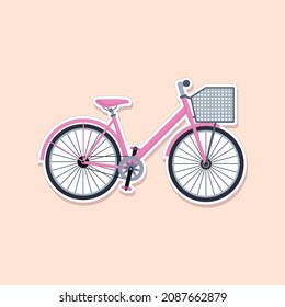 Ilustración vectorial plana de bicicleta adhesiva